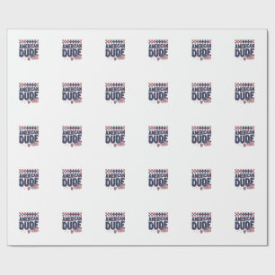 American Dude Patriotic Vintage Shirt Design_1 Wrapping Paper