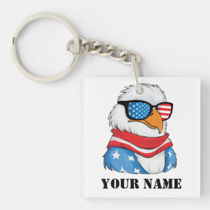 American Eagle 4th of July Key Ring