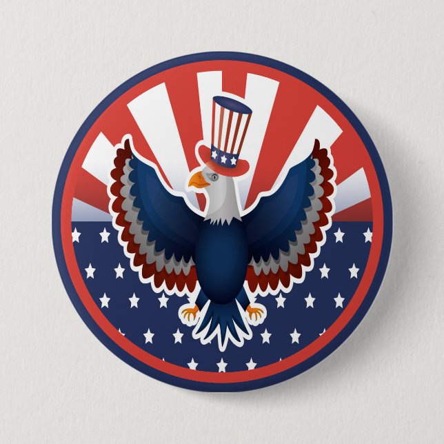 American Eagle 7.5 Cm Round Badge (Front)