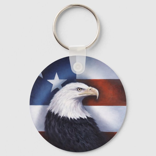 American Eagle and Flag Key Ring (Front)