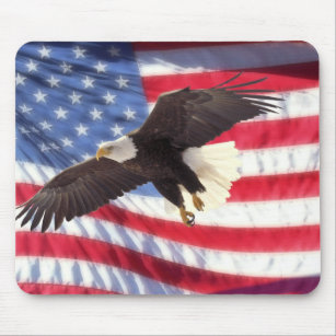 American Eagle and Flag Mousepad