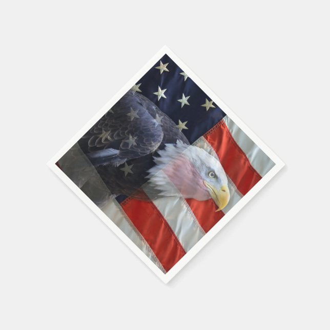 American Eagle and Flag Napkin (Corner)