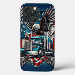 American Eagle and Truck ,Bold & Patriotic Design iPhone 13 Pro Case