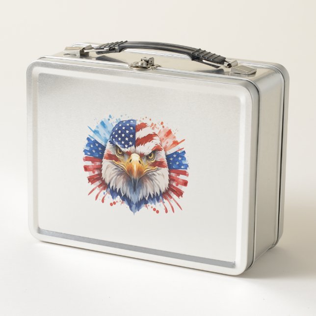 American Eagle Bald Eagle Metal Lunch Box (Front)
