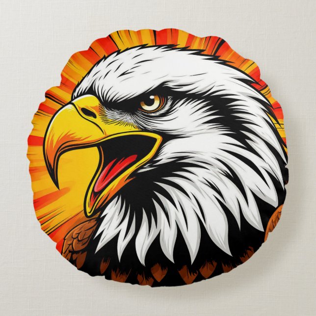 American Eagle Canvas – Freedom Gift Round Cushion (Front)