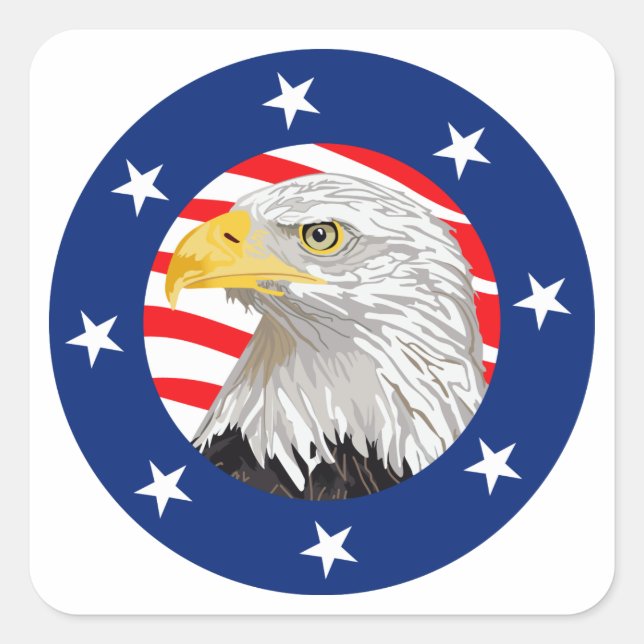 American Eagle Design Square Sticker (Front)