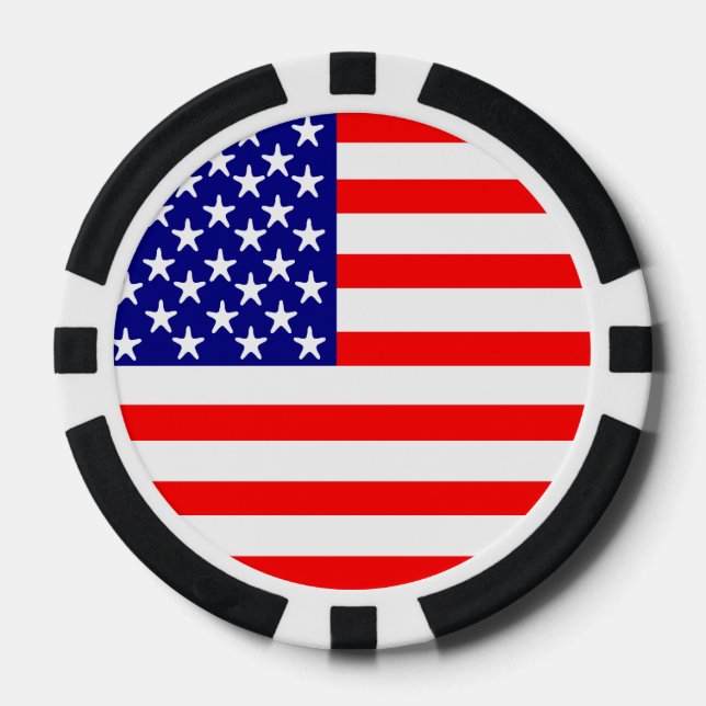 American Eagle Flag America USA flag Poker Chips (Front)
