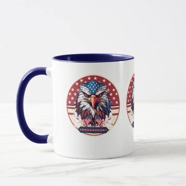 American Eagle Flag Ceramic Mug (Left)