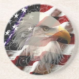 American Eagle Flag Coaster