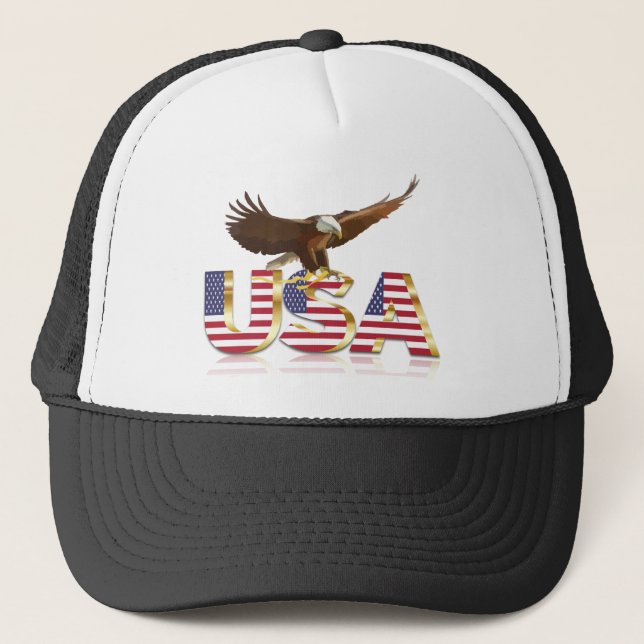 American eagle flag trucker hat (Front)