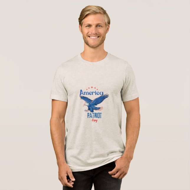 American eagle flying Tri-Blend shirt (Front Full)