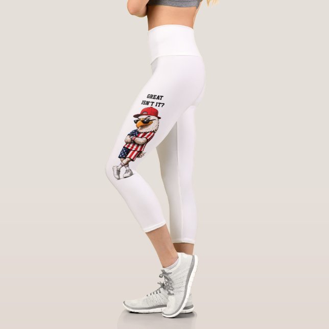 American Eagle Funny Patriotic High Waisted Capris (Left)