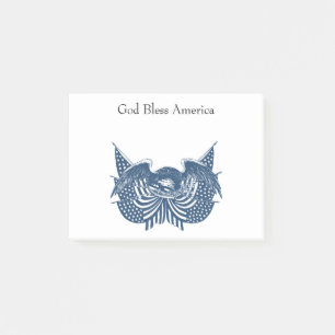 American Eagle Guarding USA Patriotic Flag Banner Post-it Notes