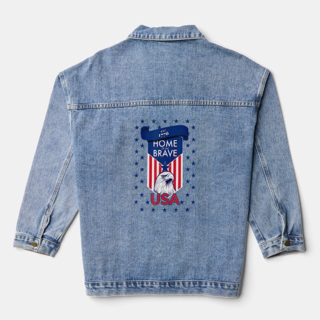 American Eagle Home Of The Brave  Denim Jacket (Back)
