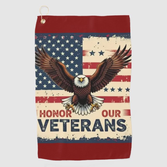  American Eagle Honor Our Vetrans Bath Towel (Front)