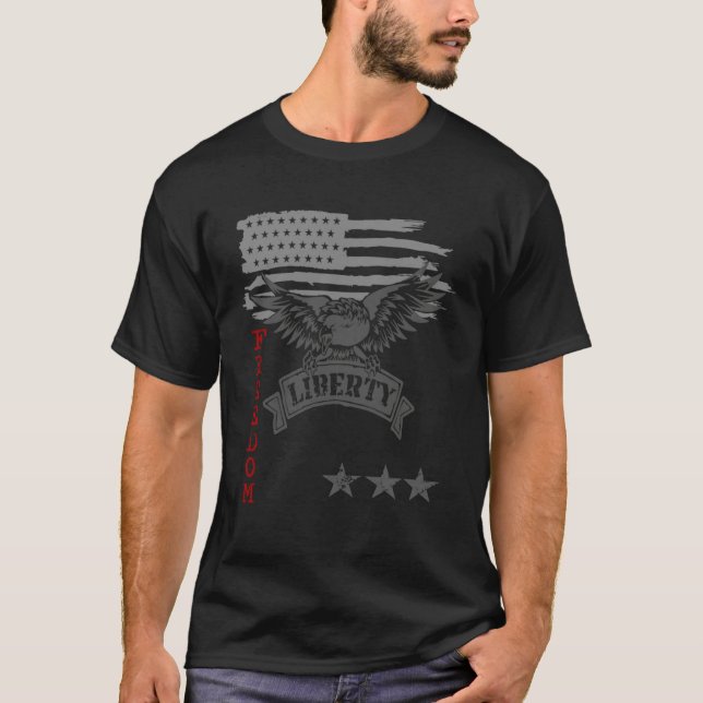 American Eagle Liberty Freedom Patriot Justice For T-Shirt (Front)