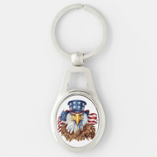 American Eagle Metal Keychain–A Symbol of Strength Key Ring (Front)