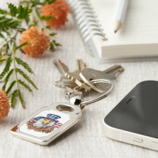 American Eagle Metal Keychain – Patriotic Design