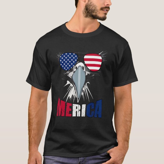 American Eagle Mullet Merica  Fourth Of July Usa F T-Shirt (Front)