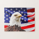 American Eagle on Flag Jigsaw Puzzle<br><div class="desc">American Eagle on Flag jigsaw puzzle.</div>