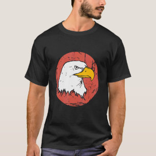 American Eagle On Red Distressed Circle T-Shirt