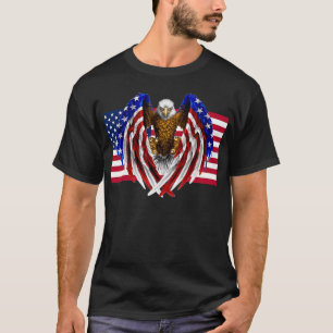 American Eagle on the American flag T-Shirt