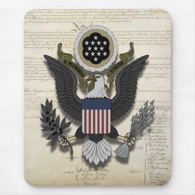 American Eagle on the Constitution Mouse Mat (Front)