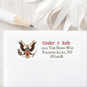 American Eagle Patriot  White Return Address Label