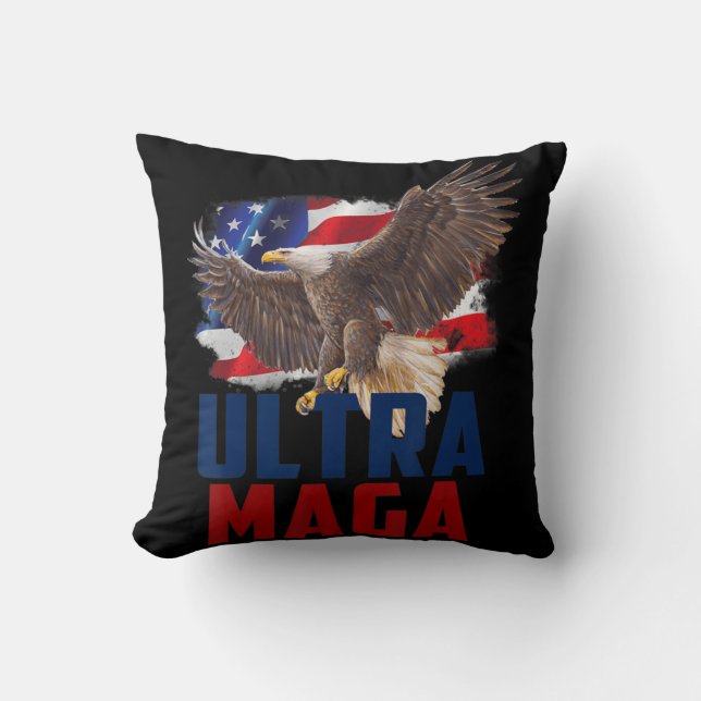 American Eagle Patriotic Fathers Day Ultra MAGA Fl Cushion (Front)