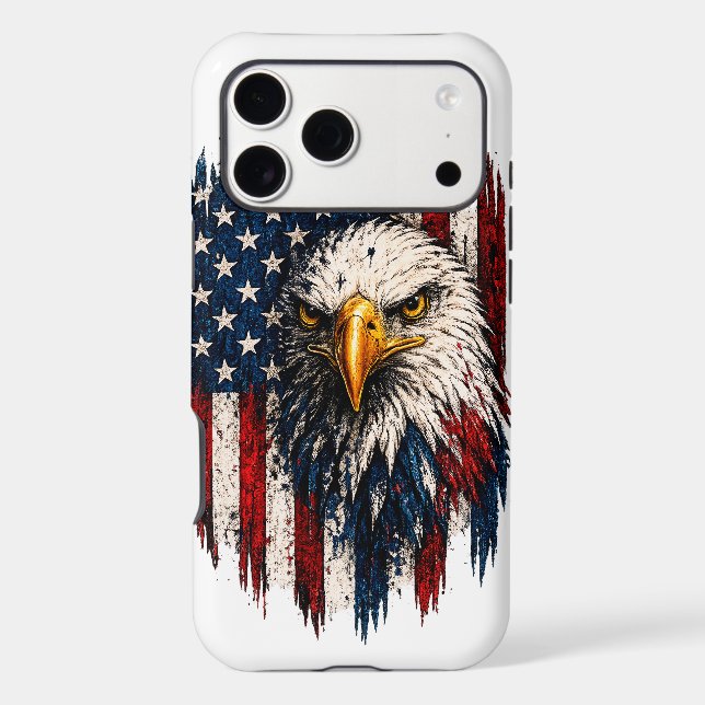 American Eagle Patriotic USA Flag Bald Eagle iPhon (Back)