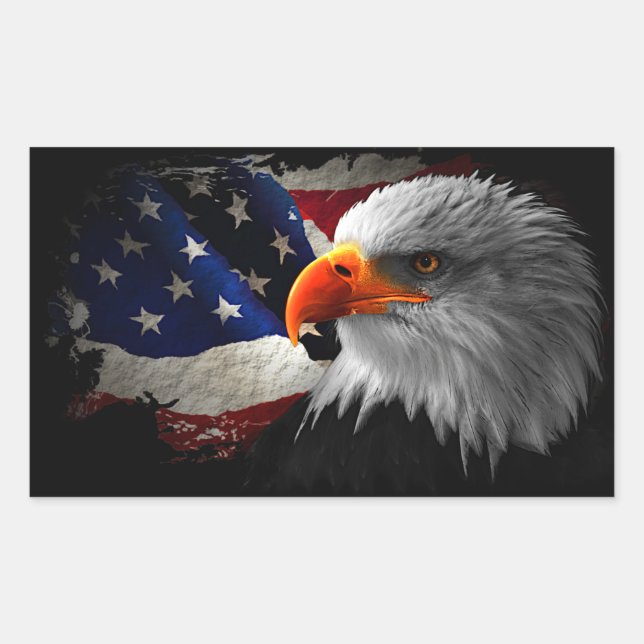 American Eagle Rectangular Sticker (Front)
