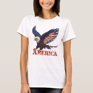American Eagle Red, Blue and White T-Shirt