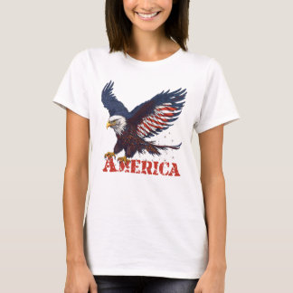 American Eagle Red, Blue and White T-Shirt