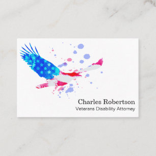 **   American Eagle Red White and  Blue USA Flag Business Card