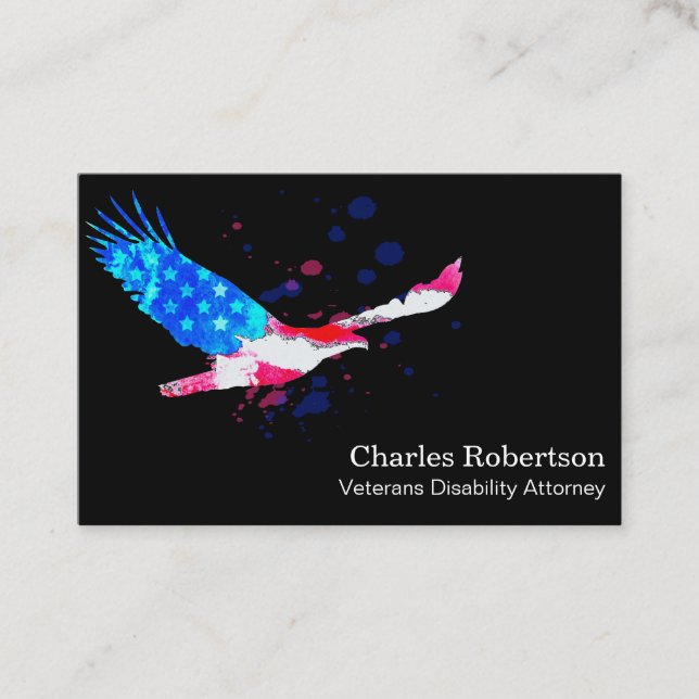 **   American Eagle Red White  Blue USA Flag Business Card (Front)
