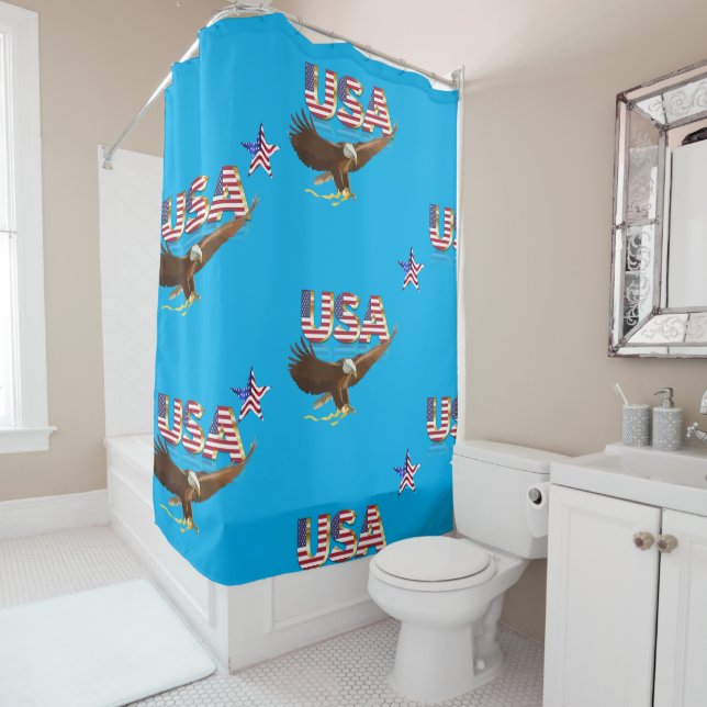 American eagle shower curtain (In Situ)