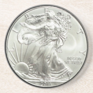 AMERICAN EAGLE SILVER DOLLAR COASTER