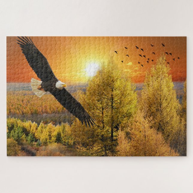 American Eagle Sunset Jigsaw Puzzle (Horizontal)