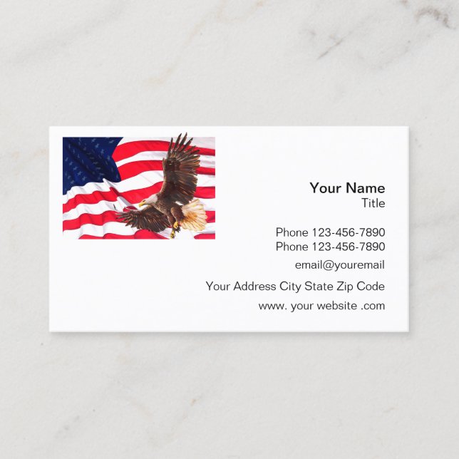 American Eagle Themed Business Card (Front)