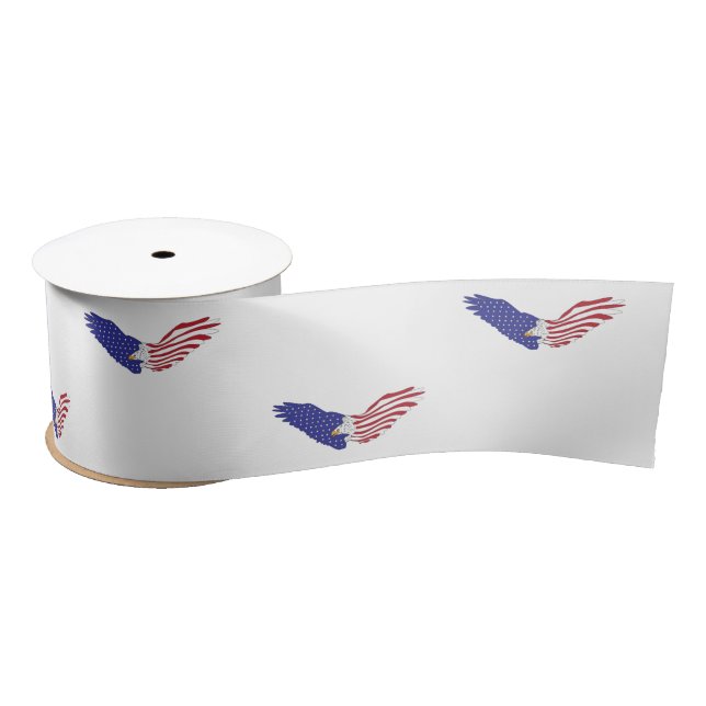 American Eagle Thunder_Cove Patriotic 4th of July Satin Ribbon (Spool)