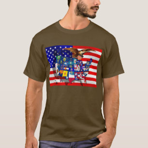 American Eagle US flag USA sports states T-Shirt