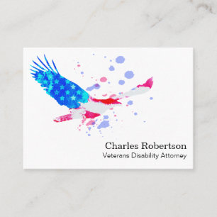 *~* American Eagle USA Red White and Blue Flag Business Card