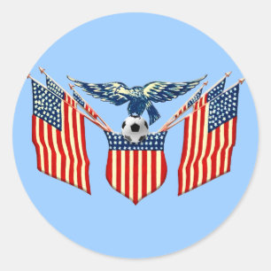 American Eagle Vintage US Soccer emblem Classic Round Sticker