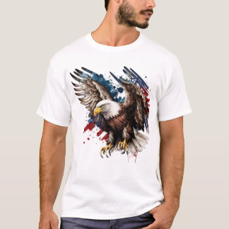 American Eagle Water Colour Design T-Shirt