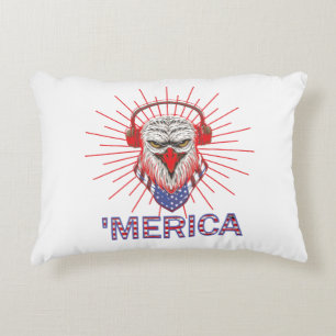 American Eagle Wearing Headphone Decorative Cushion
