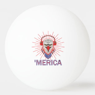 American Eagle Wearing Headphone Ping Pong Ball