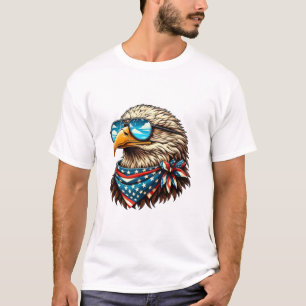American Eagle with Blue Goggles Luxury T-Shirt 