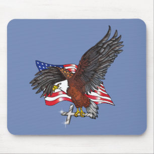 American Eagle with Cross Mouse Mat