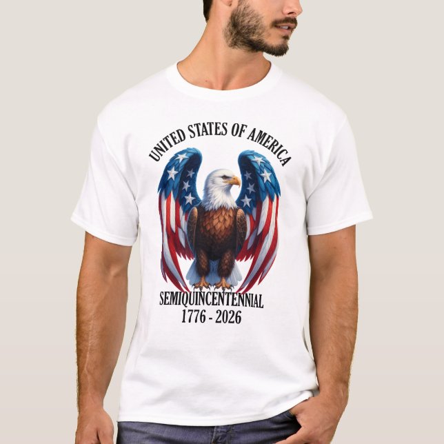 American Eagle with Flag Wings 1776-2026 T-Shirt (Front)