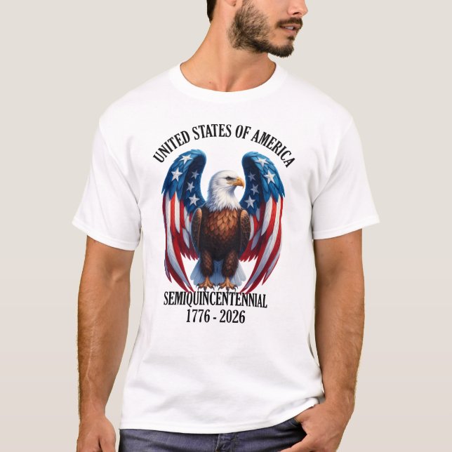 American Eagle with Flag Wings 1776-2026 T-Shirt (Front)